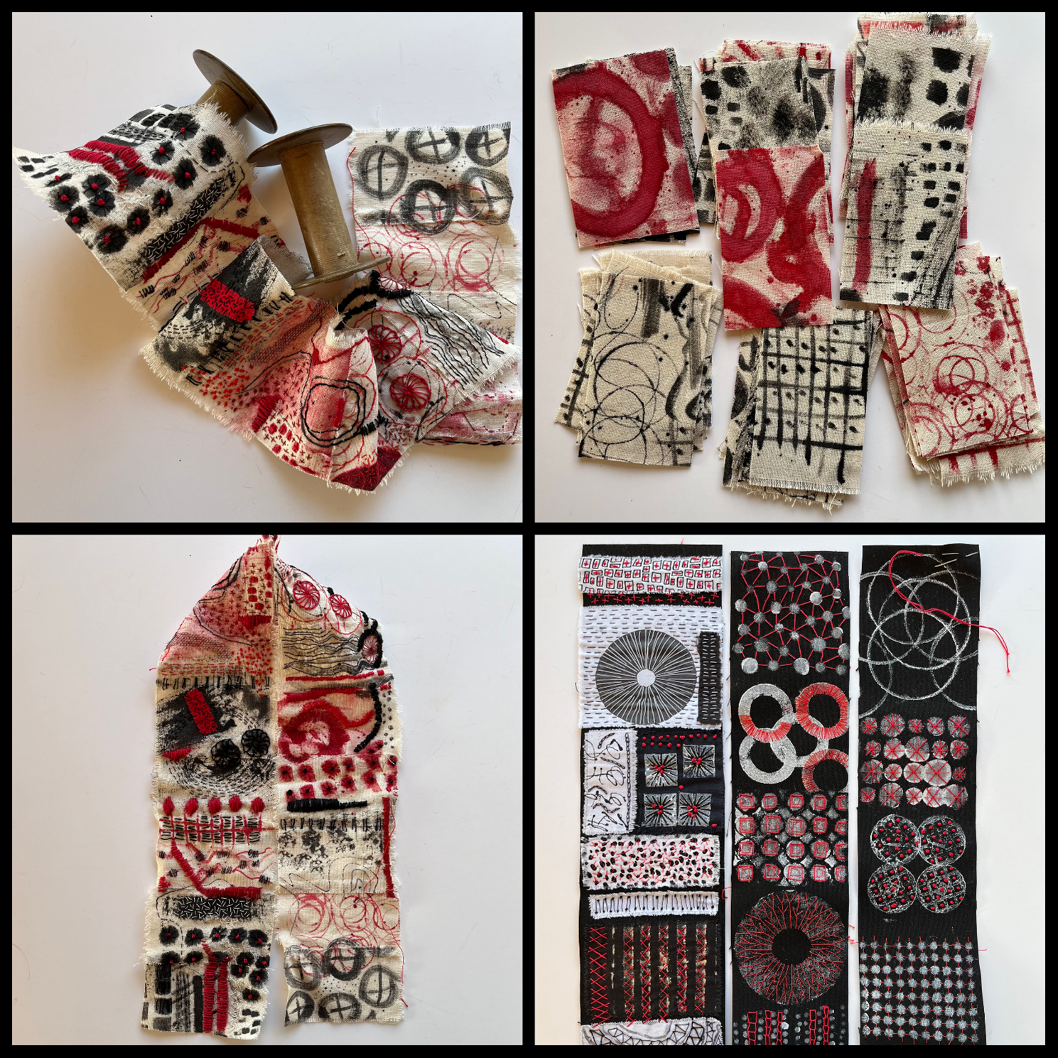 Rulle, remse eller tekstil collage